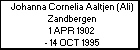 Johanna Cornelia Aaltjen (Ali) Zandbergen
