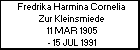 Fredrika Harmina Cornelia Zur Kleinsmiede