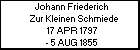Johann Friederich Zur Kleinen Schmiede